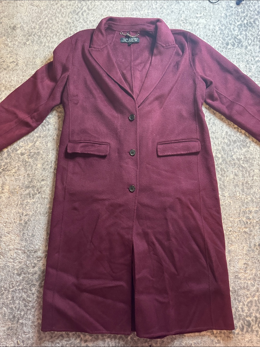 J. Crew Burgundy Long Coat